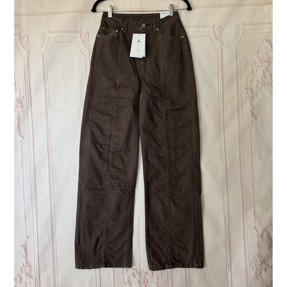 Jordan X Travis Scott Canvas Pants Brown Size 2 26x31 NWT $300